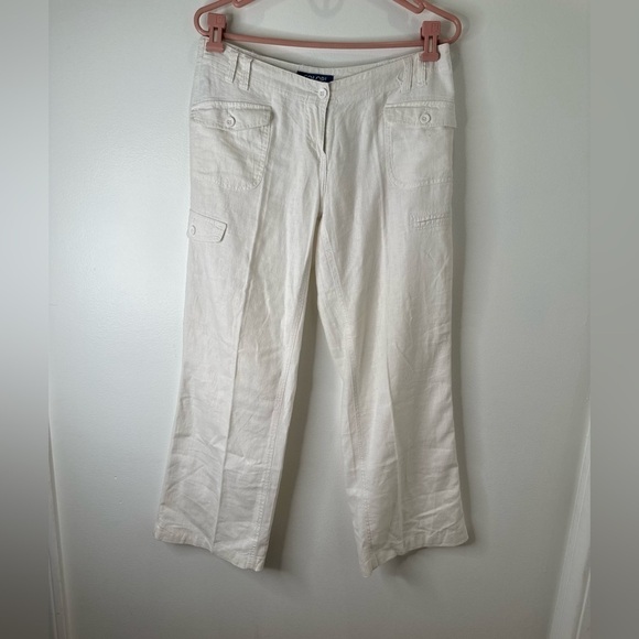 Colori White Linen Blend Cargo Pants Size 5 - Picture 1 of 8